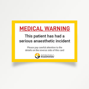 Medical Warning Cards - 250 Cards